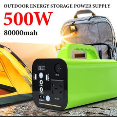 Portable Power Station 80000mAh 500W Generator Battery Outdoor Camping Charger Emergency Power Supply Power Bank AC DC Output