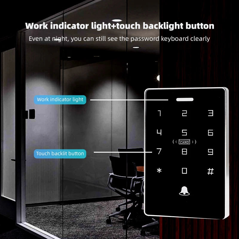 Mobile NFC access controller  waterproof door lock keyboard card swiping password IC unlocking ID dual frequency 125KHz 13.56MHz