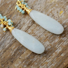 Exquisite Boho Drop Earrings for Women Amazonite Elegant Lady Dangle Earring Handmade Teardrop Jewelry Dropshipping Wholesale