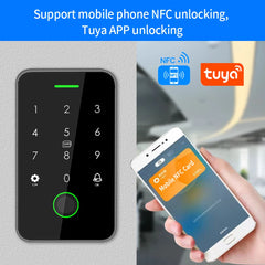 Tuya App RFID 125K 13.56mhz NFC Fingerprint Bluetooth Gate Door Opener work with WIFI Gateway + Access Control Keypad Rainproof