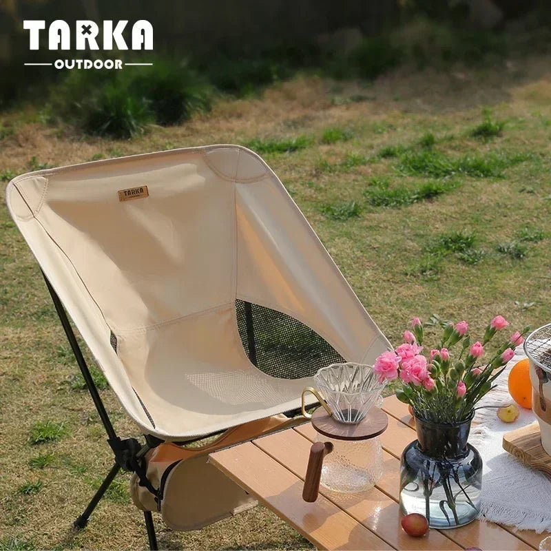 Outdoor Folding Chair Oxford Cloth Camping Moon Chair Ultralight Portable Hiking BBQ Picnic Seat Fishing Beach Accessories