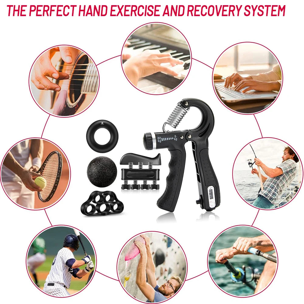 5-60Kg Adjustable Heavy Hand Gripper Fitness Hand Exerciser Grip Wrist Training Finger Gripper Hand Strengthener For Patient