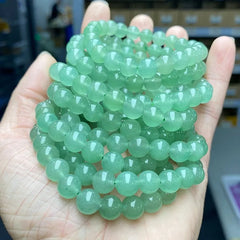 Natural Green Aventurine Beaded Bracelets Women Round Jade Stone Yoga Mala Beads Healing Jewelry Meditation Wristband Gift