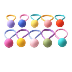 10PCS/Set Candy Colors Kids Girl Hair Band Cute Heart Shaped Frosted Bead Pendant Hair Rope Tie Geometric Elastic Scrunchies