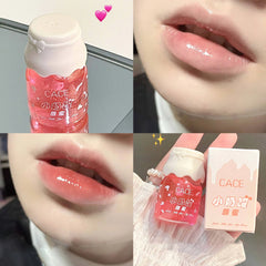 Peach Pink Milk Jar Lip Gloss Sakura Lip Oil  Lip Balm Moisturizing Nourishing Anti-wrinkle Anti-cracking Unisex Lip Mask Care