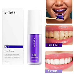 V34 Purple Whitening Toothpaste Removal Tooth Stains Repairing Caring Teeth Orthodontic Toothpaste Fresh Breath Tooth Care