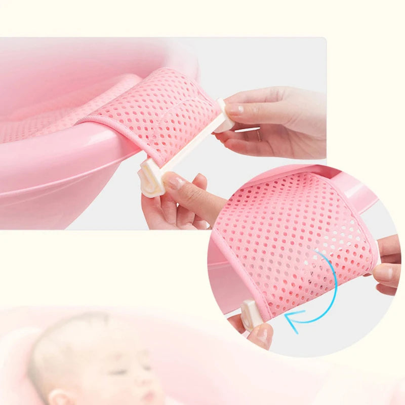 Newborn Adjustable Bathtub Pillow Seat Cushion Cross-shaped Anti-slip Baby Bath Net Mat Children Bathtub Shower Cradle Bed Seat