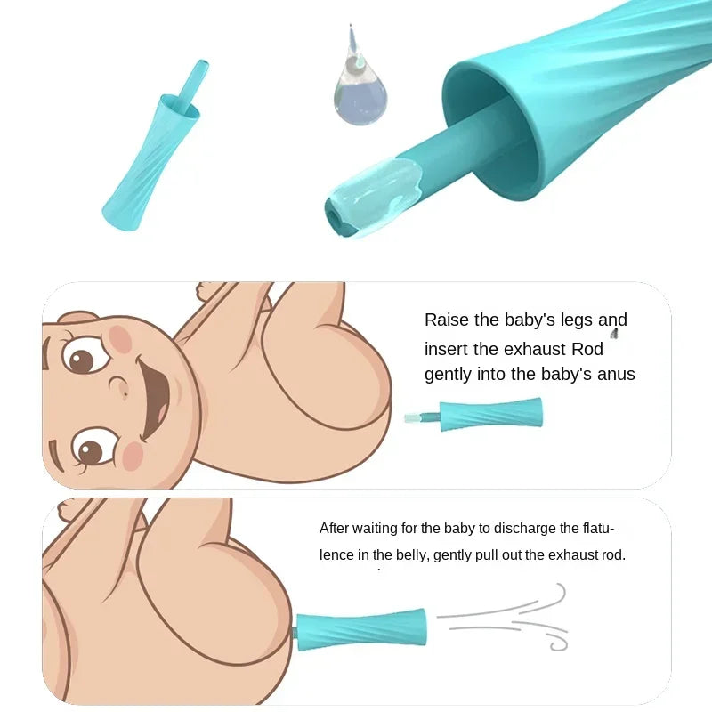 Baby Nursing Accessories Safety Belly Colic Reliever for Babies Baby Care Soft BPA Free Anti-flatulence Exhaust Stick for Infant