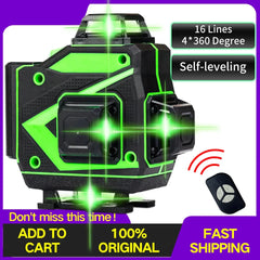 16 Lines 4D Laser Level Green Line Self-Leveling 360 Horizontal And Vertical Super Powerful Laser Level Green Beam Laser Level