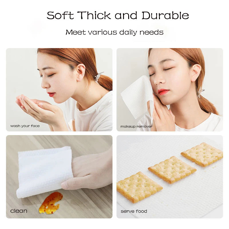 100Pcs/Pack Disposable Facial Cleansing Towels Thicken Cotton Makeup Wipes Travel Soft Face Cleansing Tissues Makeup Remover