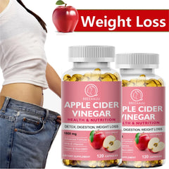 BBEEAAUU Apple Cider Vinegar Capsules Weight Management Detox Relieve Bloating and Constipation Weight Loss Slimming Products