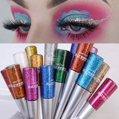 Diamond Shiny Eye Liners Eyeshadow Waterproof Silver Gold Color Blue Glitter Sequins Eyeliner Eye Shadow Makeup Beauty Cosmetics