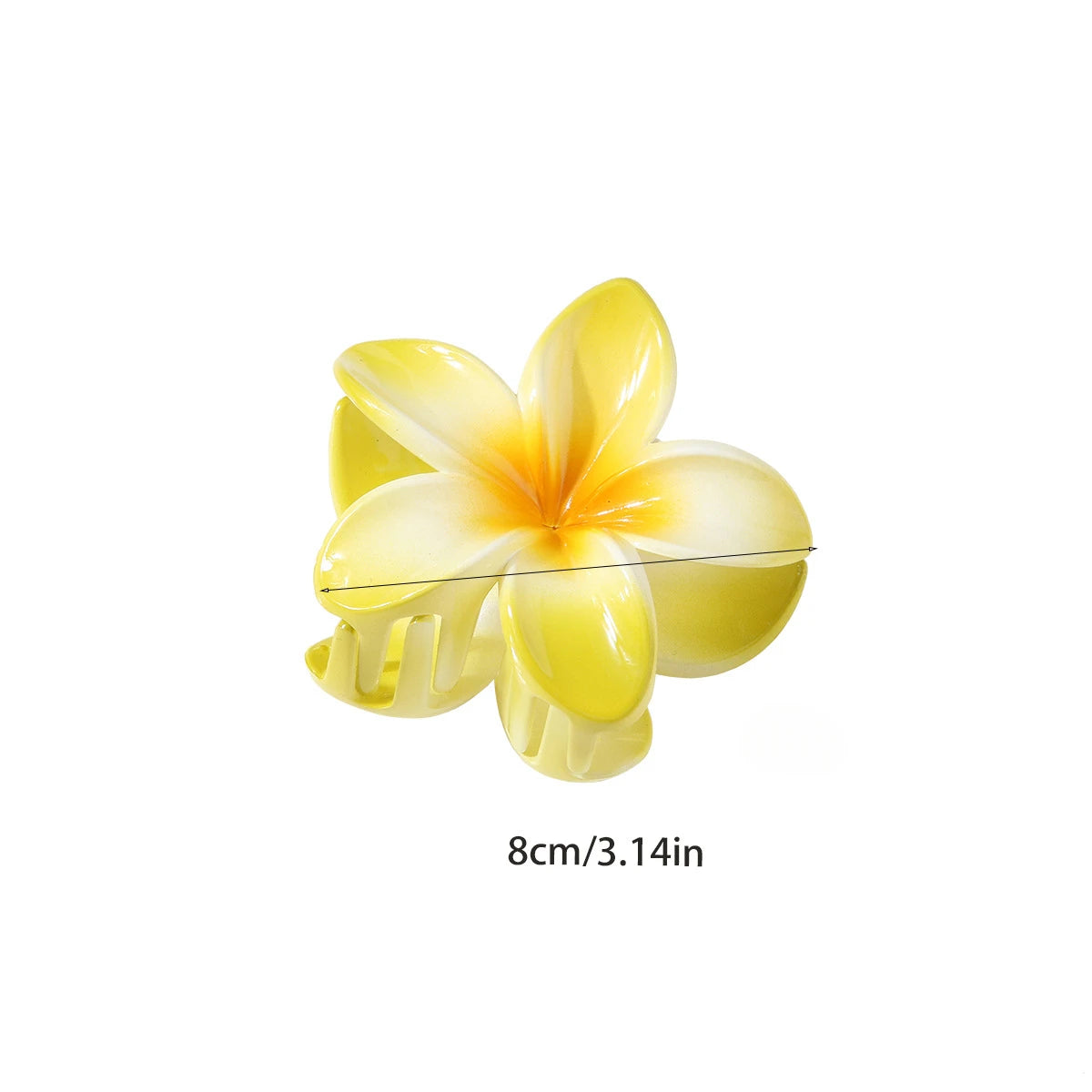 Muweordy Colored Frangipani Plastic Hair Claw Plumeria Flower Crab Hair Clip for Women Travel Beach New Popular Hair Catches 1pc