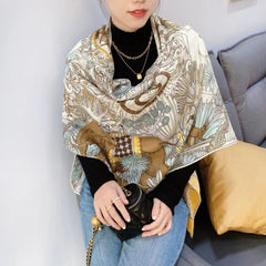 Winter Large Scarf Designer Luxury Brand Giant hems Cashmere Scarves Wraps Women Warm Cashmere 130 Cosmographia Universalis