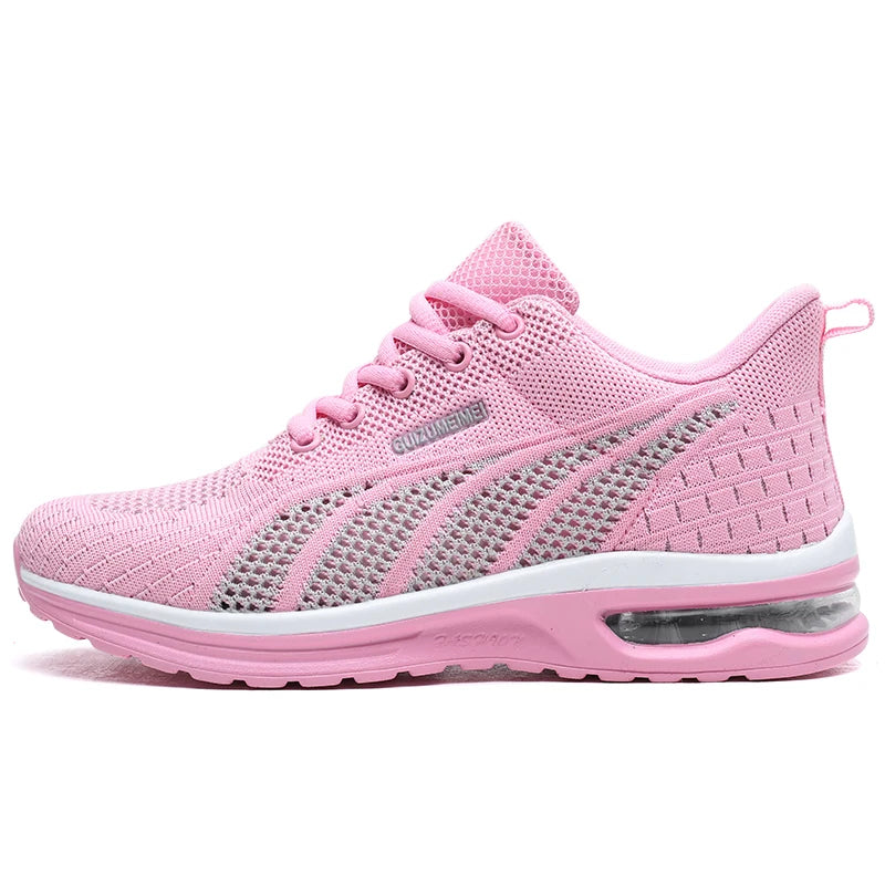 New Running Shoes Ladies Breathable Sneakers Summer Light Mesh Air Cushion Women's Sports Shoes Outdoor Lace Up Training Shoes