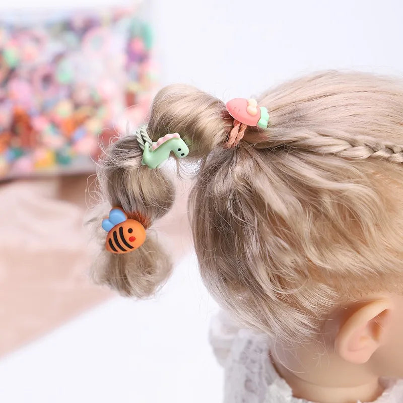 10-50pcs Children's Rubber Band Does Not Hurt The Hair Elastic Good Girl Baby Head Rope Hair Tie Hair Chirp Scrunchies Headdress