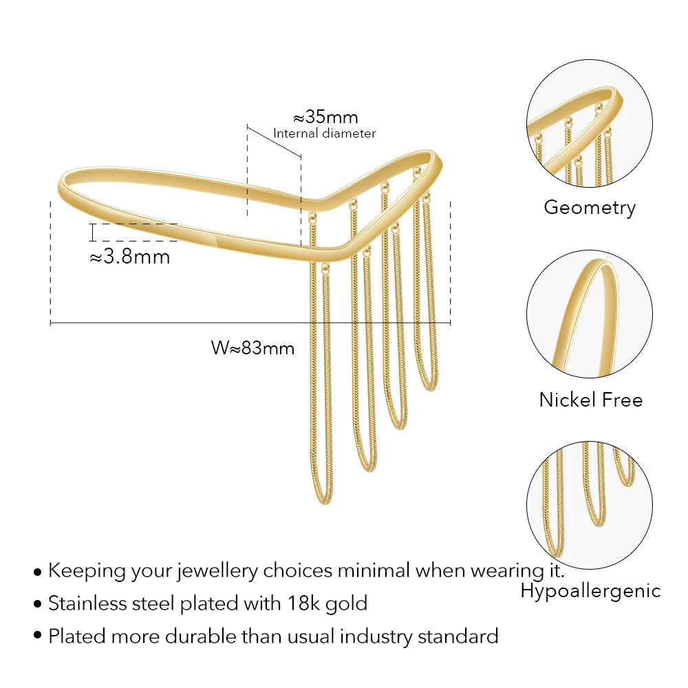 Pulseras Palm Bangle Chain Adjustable For Women's Bracelet Stainless Steel Fashion 18k Plated Jewelry Cocktail 232382