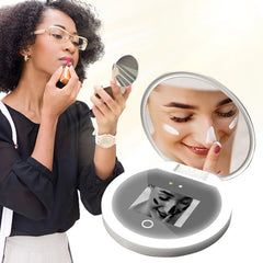 UV Sunscreen Test Camera Makeup Mirror With LED Portable Rechargeable Mirror Beauty Sunscreen Detection Makeup Removal Handheld