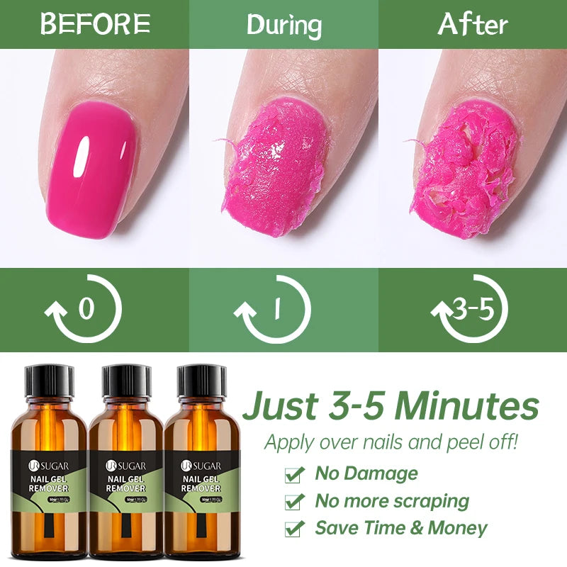 UR SUGAR 50ml Fast Remover Magic Effect Nall Gel Professional Hybrid Brust Removal Cleaner Nail Art Tool Functional Manicure Gel