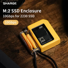 SHARGE M2 SSD Enclosure NVMe 10Gbps PCIe Case USB 3.2 Gen2 Tool Free External Adapter with Active Cooling System for 2230SSD 2TB