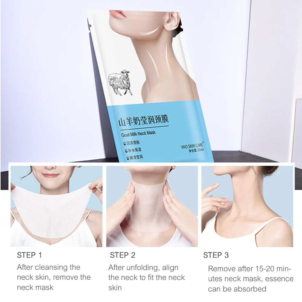 Goat Milk Neck Mask Collagen Firming Necks skincare Mask Beauty Moisturizing Lift Firming Neck Skin Care 1PCS