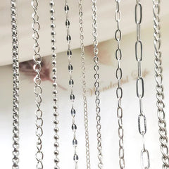 No Fade 2Meters Stainless Steel Chains for Jewelry Making DIY Necklace Bracelet Accessories Gold Chain Lips Beads Beaded Chain