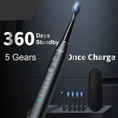 Seago Electric Sonic Toothbrush USB Rechargeable Adult 360 Days Long Battery Life with 4 Replacement Heads Gift SG-575