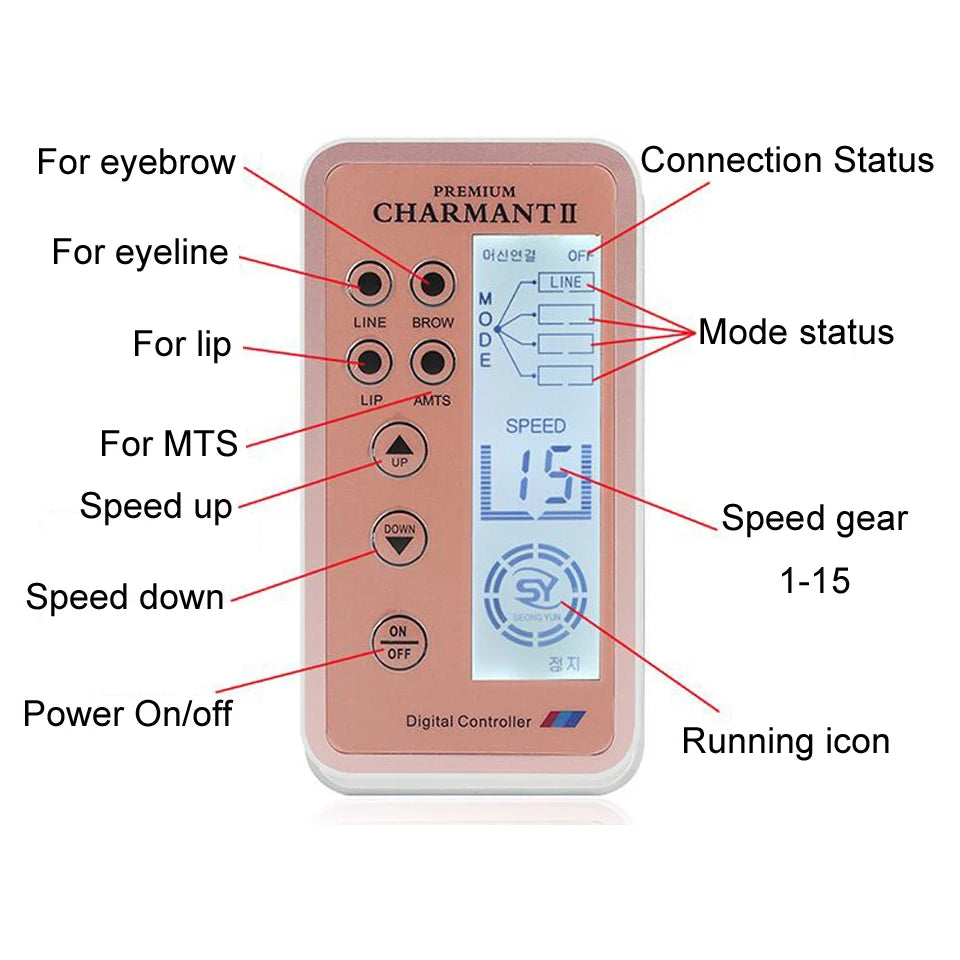 1 Set Charmant 2 Orange Digital Tattoo Pen For MTS Permanent Eyebrow Lip Line Shader Makeup Microneedling  Machine Device