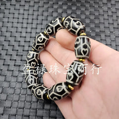 Black White Agate Heart-Shaped JadeBeads as Right as Rain Bracelet Men and Women Same Style