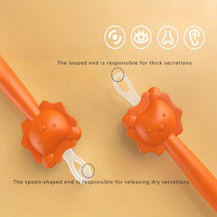 2pcs Cartoon Lion Baby Nose Cleaning Rod Baby Ear Cleaning Tool Nose Spoon Earpick Nasal Cleaning