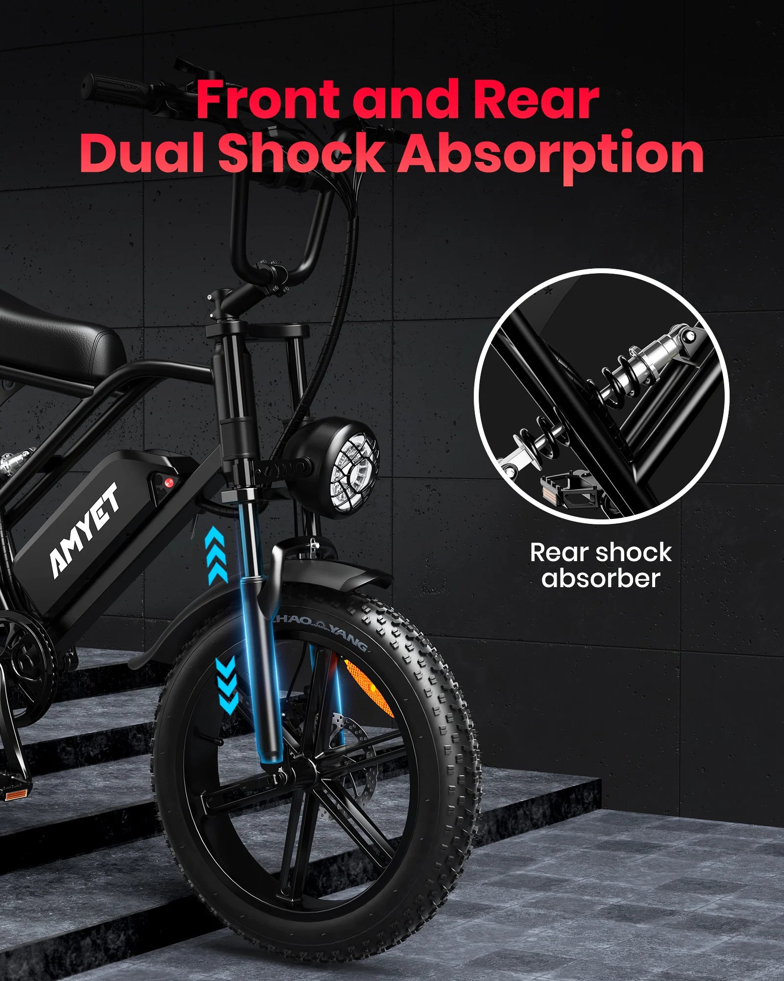 AMYET V9-G60 Adults Electric Bike 1000W Motor Bicycle 48V 20AH 20 Inch Tire Ebike Electric E Bikes Mountain Moped Ebikes For Men