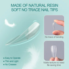 Nailpop 120pcs Acrylic Nails Fake Capsule Short Almond Coffin Square Artificial Nail Extension Soft Gel Tips Accessories Tools