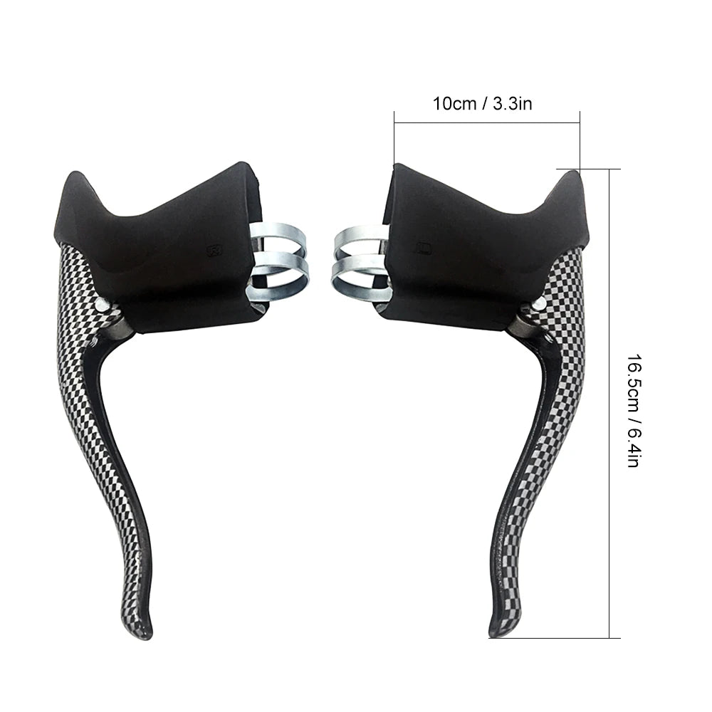 Lightweight Aluminum Bicycle Brake Handle MTB Mountain Bike Cycling Brake Levers Front & Rear Brake Levers Drop Handlebar Set