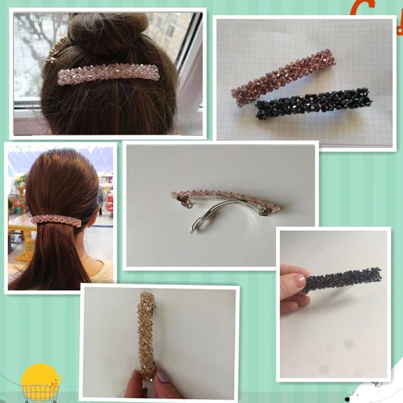 New Elegant Hairpins Crystal Rhinestone Barrettes Hair Clips For Women Girls Hair Accessories