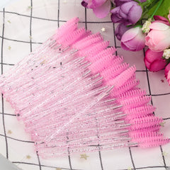 HOT 5/25/50pcs Plastic Mascara Wands Applicator Disposable Eyelash Brush Comb Crystal Eyelash Brushes Makeup Beauty Eye Brush