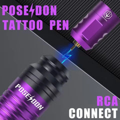 POSEIDON Tattoo Kit Tattoo Pen Kit Tattoo Beginners Practice Kit With Wireless Power Supply RCA Interface Tattoo Machine Kit