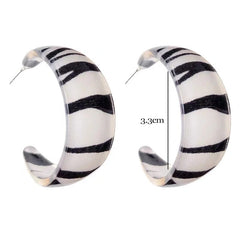 Fashion Exaggerated Zebra Pattern Acrylic Earrings For Women Personality Hypoallergenic Ear Ring Party Jewelry 2022 New Trend