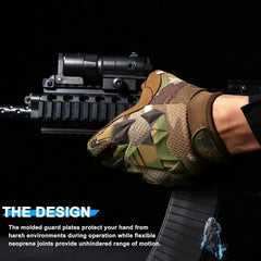 Tactical Gloves Airsoft Men Combat Working Shooting Hunting Full Finger Glove Paintball Driving Rubber Protective Gear