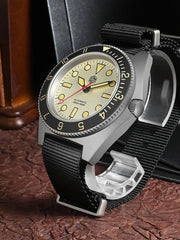 San Martin New 40mm Diving Watch NH35 Automatic Men Mechanical Wristwatch Sapphire Nylon Strap Full Luminous Waterproof 200m