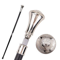 White Freemasonry Freemasons VG Totem Relief  Walking Stick with Hidden Plate Self Defense Fashion Cane Cosplay Crosier 93cm