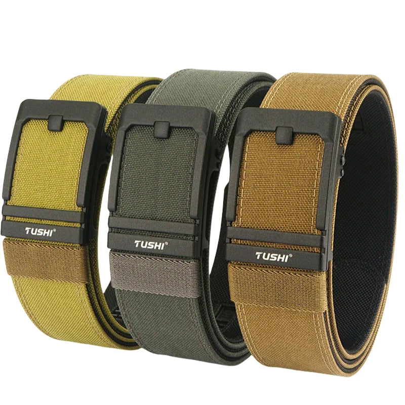 Width 4.3cm Tactical Canvas Belt Outdoor Sports Training Jeans Accessories Girdle Men's Nylon Automatic Buckle Waistband