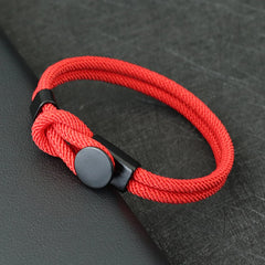 New Novel Men Rope Bracelet Double Layer 4mm Nylon Cord Chain Braclet 3 Sizes Lucky Red Thread Pulseria Gift For Him Accessories