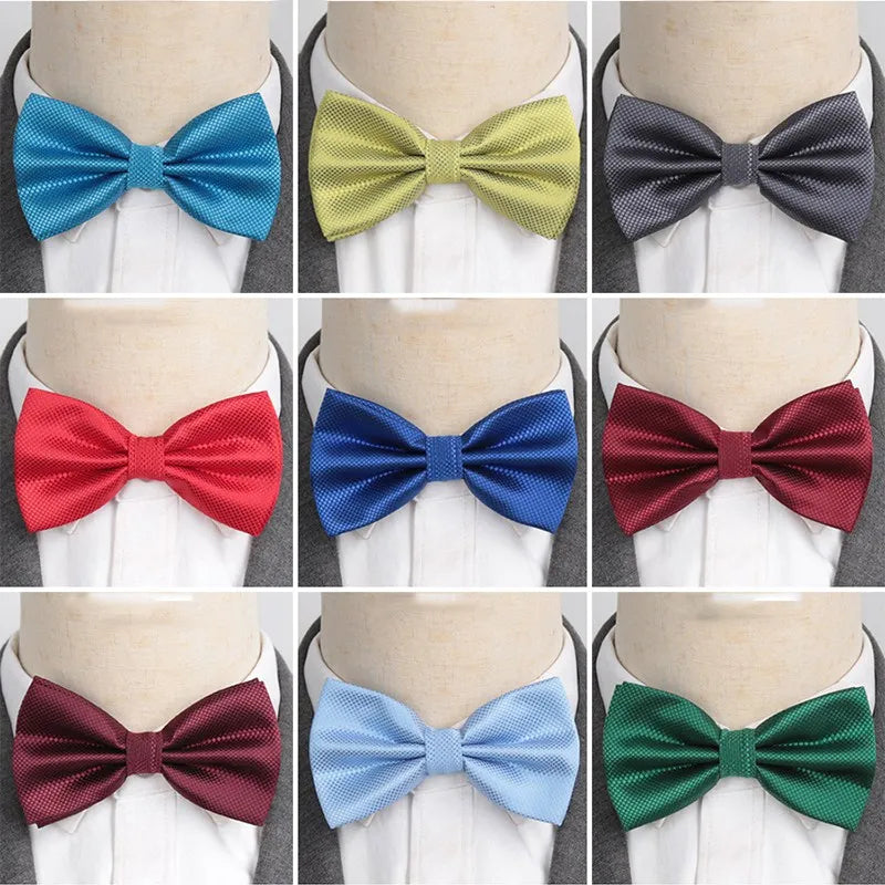 Men Bowties Solid Color Butterfly Wedding Necktie for Boys Girls Candy Bowknot Accessories Plaids Multicolor Adjust Neck Bow Tie