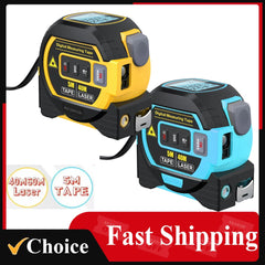 3 in 1 Laser Rangefinder 5m Tape Measure Ruler LCD Display with Backlight Distance Meter Building Measurement Device