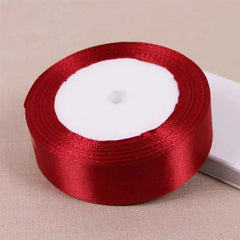 (12 yards/roll) Wine Red Single Face Satin Ribbon Wholesale Gift Wrapping Christmas New Year Apparel Sewing Fabric gift Ribbon