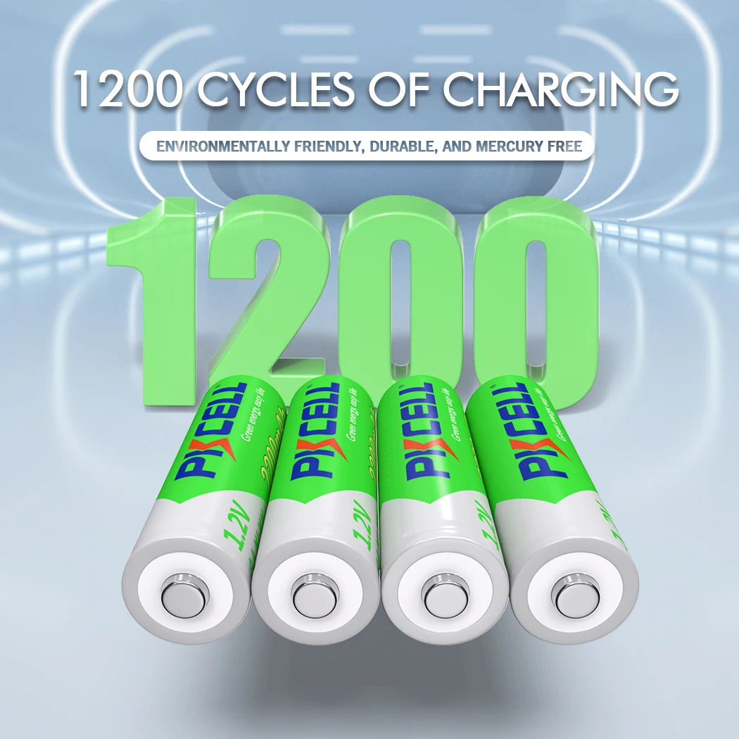 8PCS PKCELL 2200mAh AA Rechargeable Battery 1.2V NIMH 2A AA Pre-charged LSD Batteries and 2PC Battery holder for clock toys