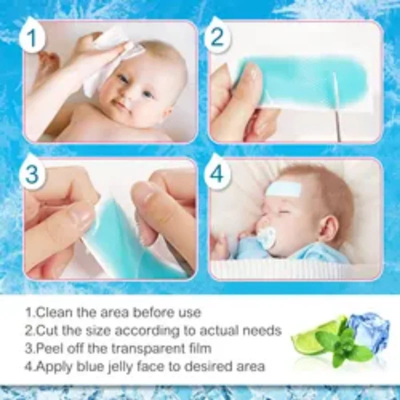 2/10/20Pcs Baby Cooling Patches for Fever Discomfort & Pain Relief, Kids Adults Cooling Relief Fever Reducer Sticker for Summer