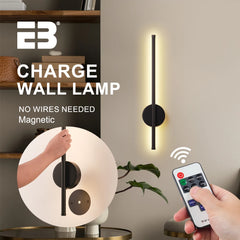 Rechargeable Wall Light 50cm Wireless LED Lamp with Remote Control Bedroom Bedside Lamp Dimming Modern LED Wall Lamp