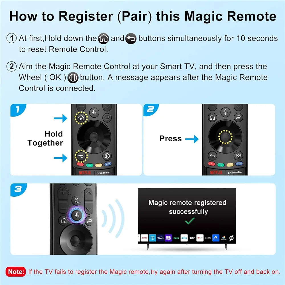 Replacement Voice Magic Remote Control for LG Smart TV 2021-2023 with Pointer Flying Mouse with Netflix/Prime Video/Sling/Alexa