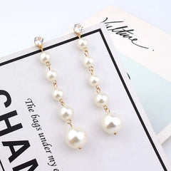 2024 new top quality product long pearl earring for women or girlfriend gift hot sell singale round style